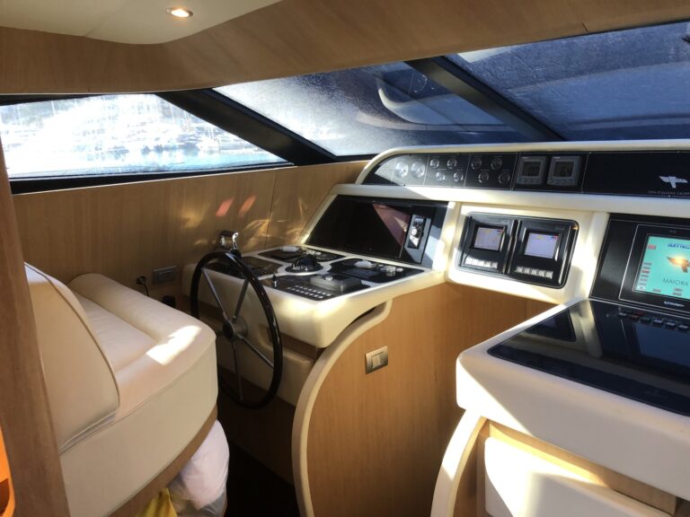Spacious deck of the Limitless yacht