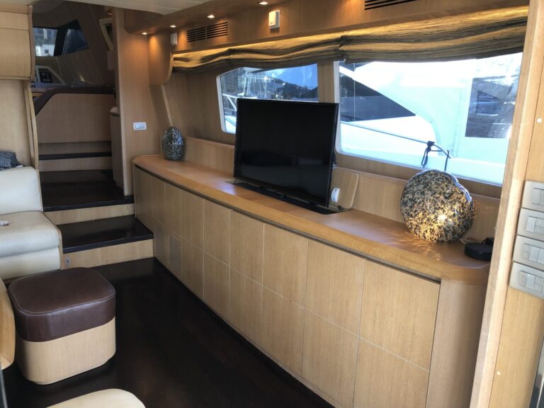 Helm and cockpit of the Limitless yacht